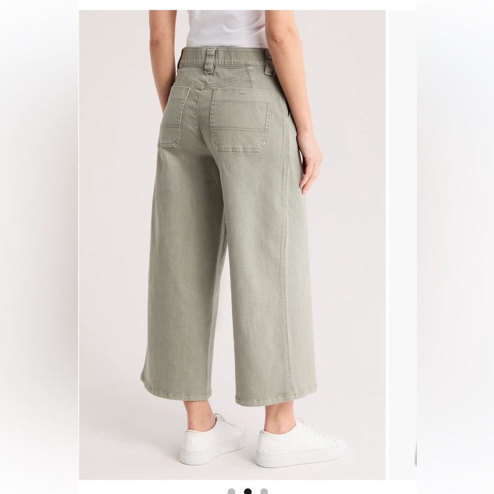 Democracy Crop Wide Leg Deep Seagrass Boyfriend Jeans - 10 - Picture 2 of 7